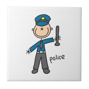 Azulejo De Cerâmica Figura de Palito de Oficial de Polícia