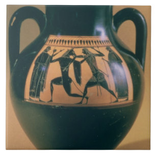 Azulejo De Cerâmica Figura preta amphora do sótão que descreve These