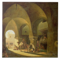 Figuras numerosas em um bazar africano norte, 1839