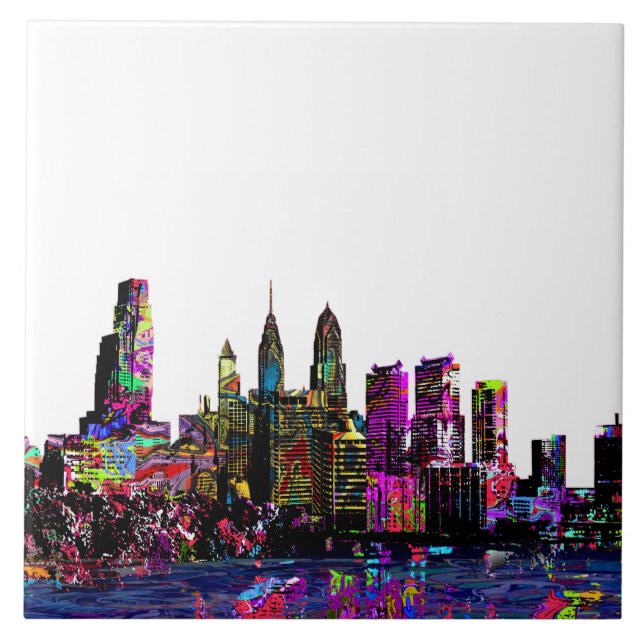 Azulejo De Cerâmica Filadélfia, Pensilvânia em grafite (Frente)