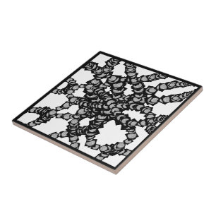 Azulejo De Cerâmica Filas De Cinzas De Cordas Em Caixas Negras Arte Mo