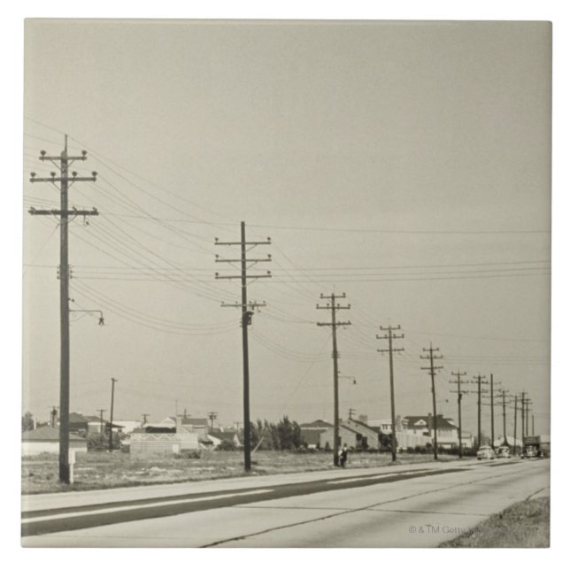 Azulejo De Cerâmica Fileira da eletricidade Pólos (Frente)