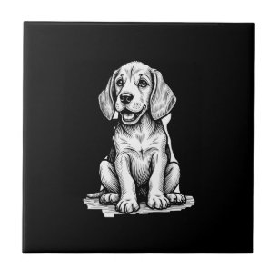 Azulejo De Cerâmica Filhote de Beagle adorável, família amante de anim