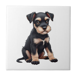 Azulejo De Cerâmica Filhote de Schnauzer Miniatura (3)