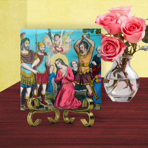 Azulejo De Cerâmica Filomena sendo decapitada
