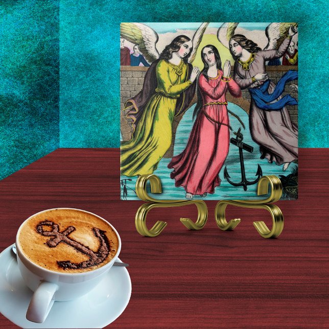 Azulejo De Cerâmica Filomena sendo resgatada do afogamento (Criador carregado)