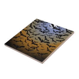Azulejo De Cerâmica Fiquei Louco Por Morcegos Pretos & Luar Bonito