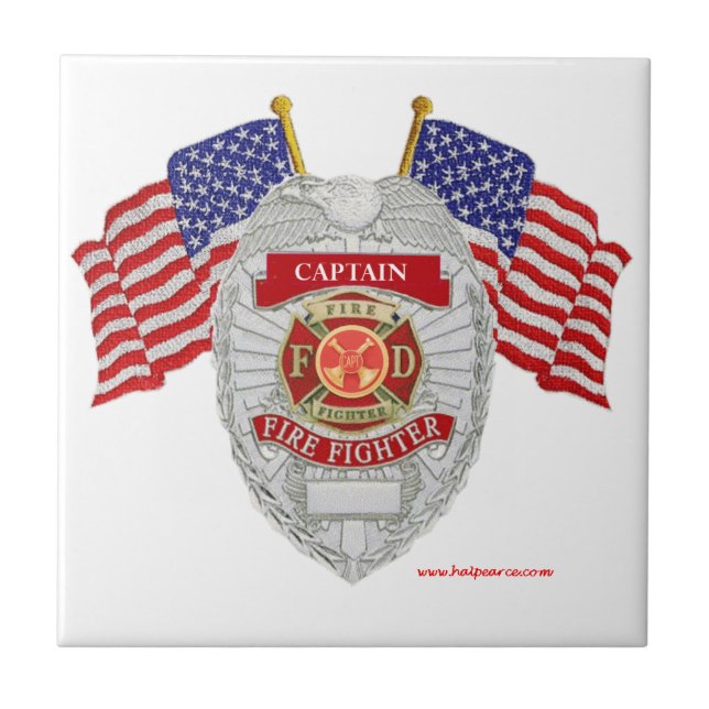 Azulejo De Cerâmica FireFighter_Badge_Captain (Frente)