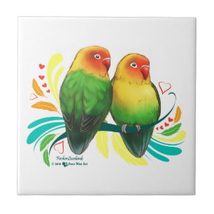 Azulejo De Cerâmica Fischer Lovebird