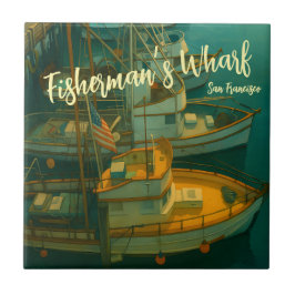 Azulejo De Cerâmica Fishing Fleet at Fisherman’s Wharf, San Francisco