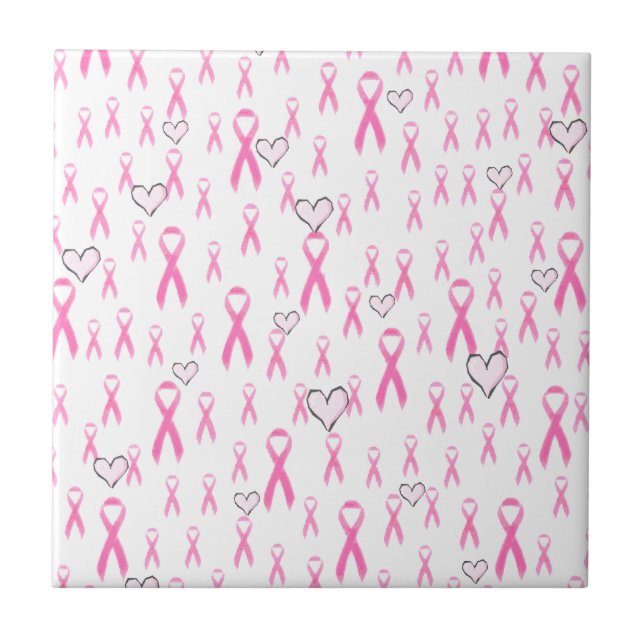 Azulejo De Cerâmica Fitas Rosa, Eu Me Importo! (Frente)