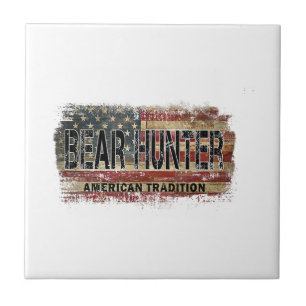 Azulejo De Cerâmica Flag Bear Hunter americano