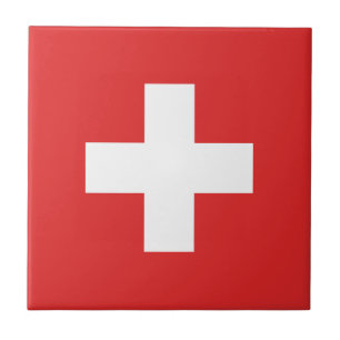 Azulejo De Cerâmica Flag of Switzerland Svizzera - Suíça Suisse -