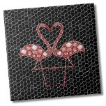 Azulejo De Cerâmica Flamingo Cor-de-Rosa<br><div class="desc">Um impressão flamingo bonito, cor-de-rosa abstrato, porque os flamingos são bonitos e o que a menina feminina não ama flamingos! Estes dois flamingos beijantes criam um pouco de coração no centro. Eles são feitos de uma aparência de azulejo mosaico e sentem que dão uma aparência moderna e abstrato. Quer queiras...</div>