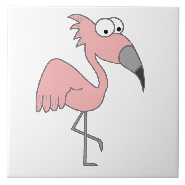 Azulejo De Cerâmica Flamingo cor-de-rosa (Frente)