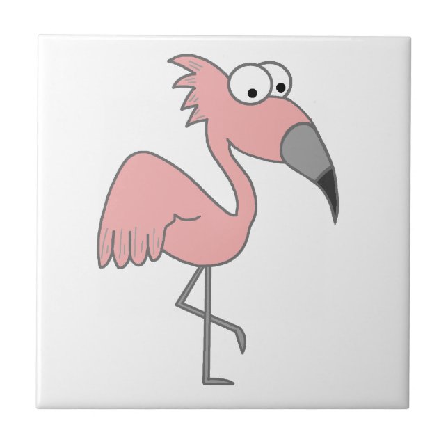Azulejo De Cerâmica Flamingo cor-de-rosa (Frente)