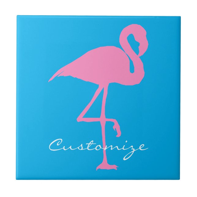 Azulejo De Cerâmica Flamingo cor-de-rosa Thunder_Cove (Frente)