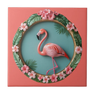 Azulejo De Cerâmica Flamingo em Equilíbrio