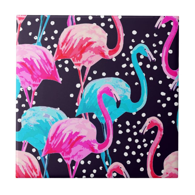 Azulejo De Cerâmica Flamingo Pattern (Frente)