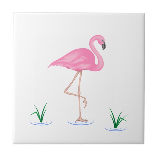Azulejo De Cerâmica Flamingo Rosa (Frente)
