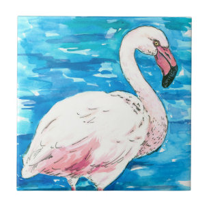 Azulejo De Cerâmica flamingo rosa
