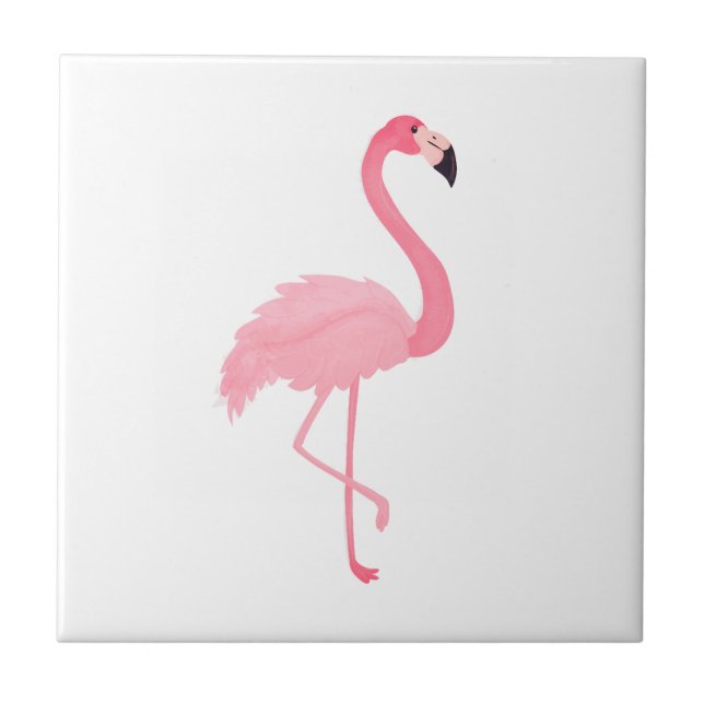 Azulejo De Cerâmica Flamingo Rosa (Frente)