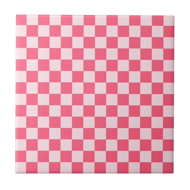 Azulejo De Cerâmica Flamingo sorbet checkerboard pattern (Frente)