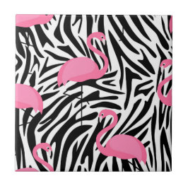 Azulejo De Cerâmica Flamingo Zebra Impressão Verão