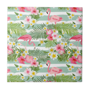 Azulejo De Cerâmica Flamingos E Stripes