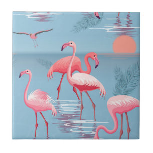 Azulejo De Cerâmica Flamingos Padrão 1