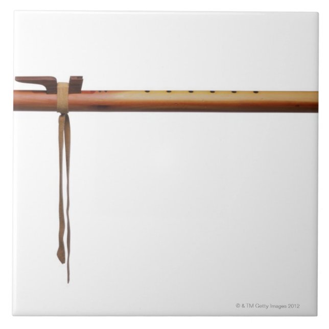 Azulejo De Cerâmica Flauta do cedro do nativo americano (Frente)