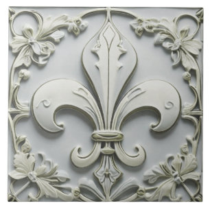 Azulejo De Cerâmica Fleur de Lis Alivio de Cinzas Antigas de Cinzas