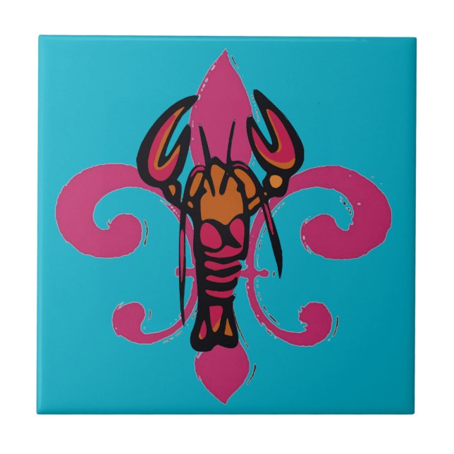 Azulejo De Cerâmica Fleur De Lis Crawfish (Frente)
