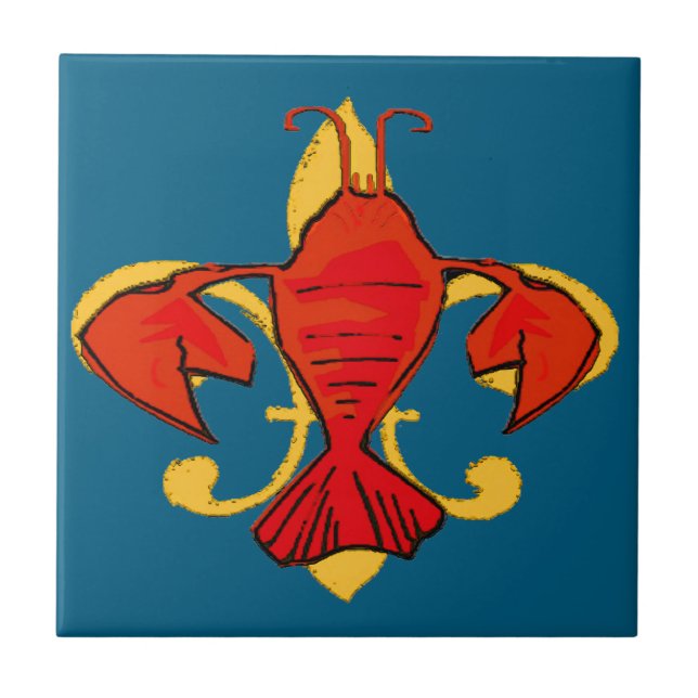 Azulejo De Cerâmica Fleur De Lis Crawfish (Frente)