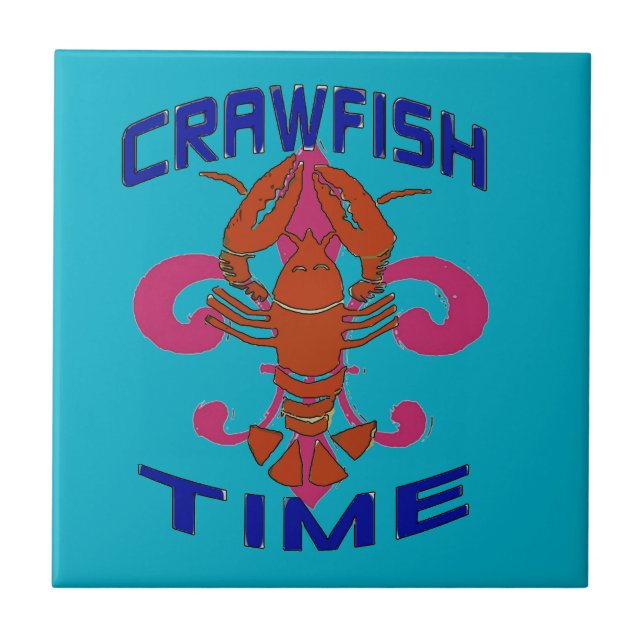 Azulejo De Cerâmica Fleur De Lis Crawfish (Frente)