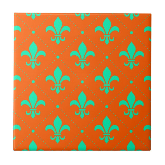 Azulejo De Cerâmica Fleur-de-Lis Pattern (Frente)