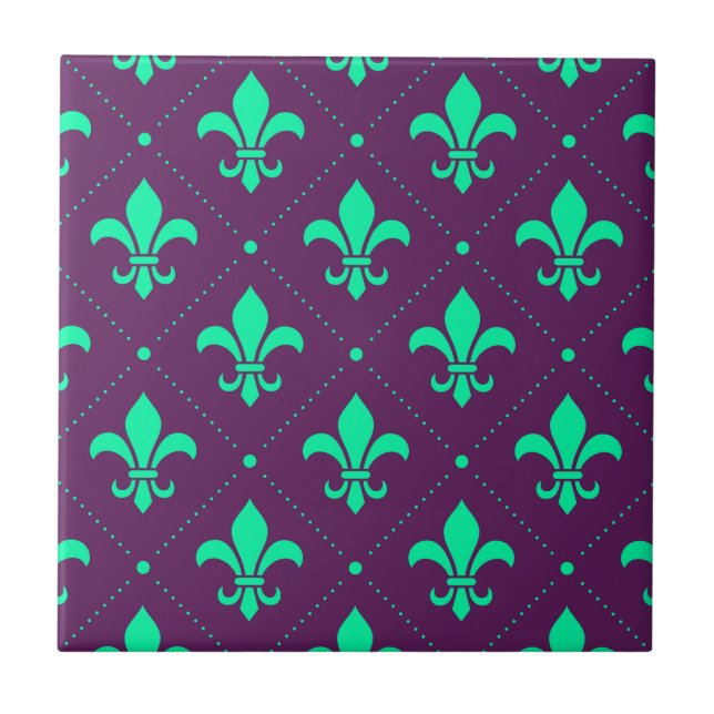 Azulejo De Cerâmica Fleur-de-Lis Pattern (Frente)