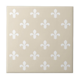 Azulejo De Cerâmica Fleur de Lys neutro