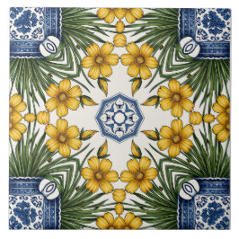 Azulejo De Cerâmica Fleurs jaunes 1