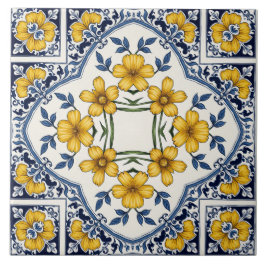 Azulejo De Cerâmica Fleurs jaunes 2