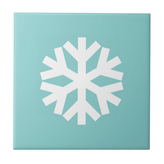Azulejo De Cerâmica Floco de neve azul (Frente)