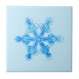 Azulejo De Cerâmica Floco de neve azul-inverno