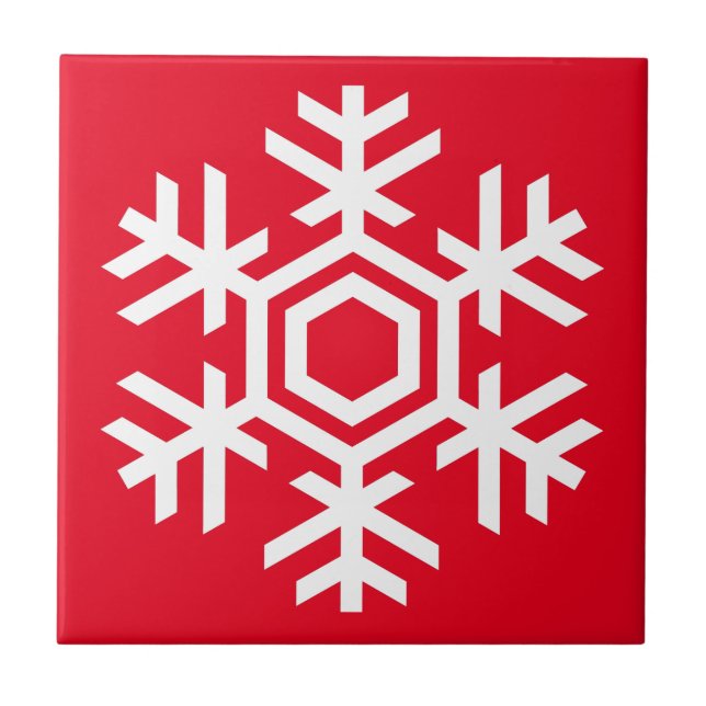 Azulejo De Cerâmica Floco de neve branco (Frente)