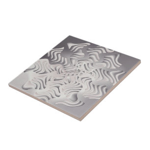 Azulejo De Cerâmica floco de neve prateada