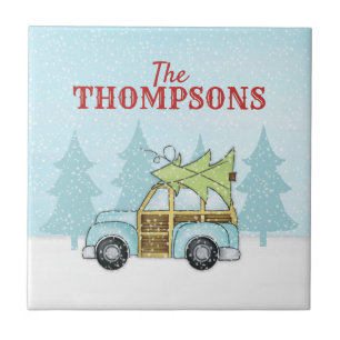 Azulejo De Cerâmica Floco de Neve Snowflake de Árvore de Natal Persona