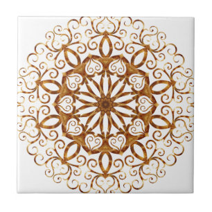 Azulejo De Cerâmica Floco de Ouro em branco