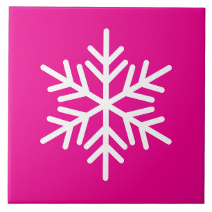Azulejo De Cerâmica Floco Nórdico Branco Festivo Floco De Neve Em Cor-