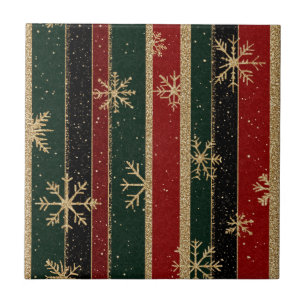 Azulejo De Cerâmica Flocos de Neve em Dourado Brilhante em Listras Ver