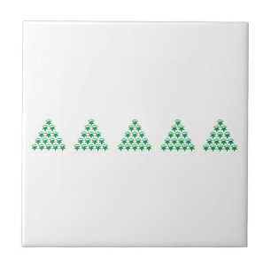 Azulejo De Cerâmica Flocos de neve verdes de Natal Estrelas Árvore, B