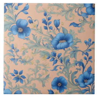 Azulejo De Cerâmica Flor Azul